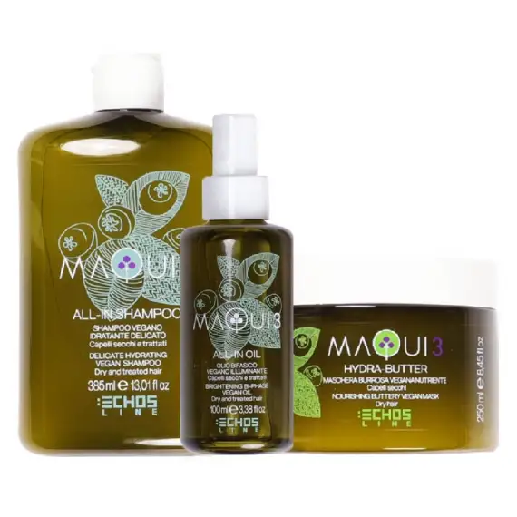 ECHOSLINE Kit Maqui 3 All-In Shampoo 385ml + Maschera 250ml + All-in Oil 100ml