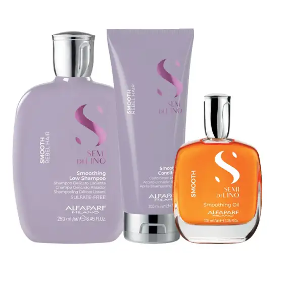 ALFAPARF MILANO Kit Semi Di Lino Smoothing Low Shampoo + Conditioner + Oil