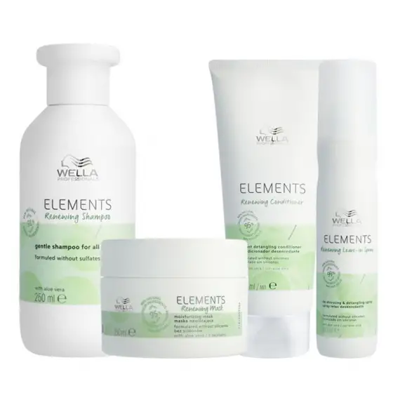 WELLA Kit Elements Renewing Shampoo 250ml + Mask 150ml + Conditioner 200ml +  Leave-In Spray 150ml