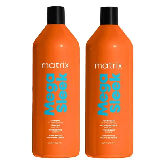 MATRIX Kit Total Results Mega Sleek Shampoo 1000ml + Balsamo 1000ml