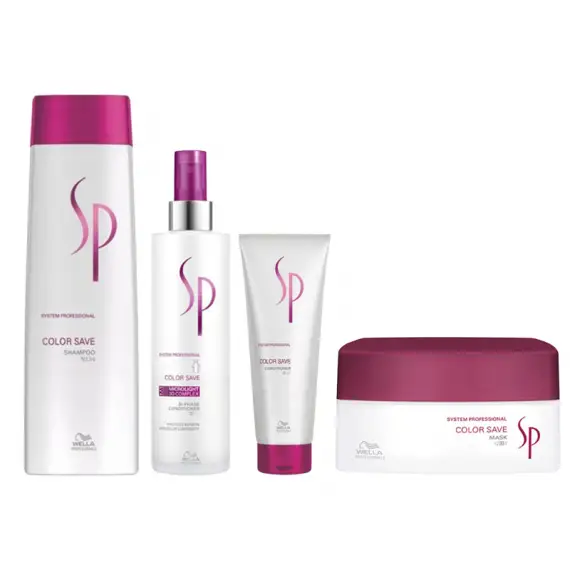 WELLA SYSTEM PROFESSIONAL Kit Color Save Shampoo 250ml + Bi-Phase Conditioner 185ml +  Balsamo 200ml + Mask 200ml