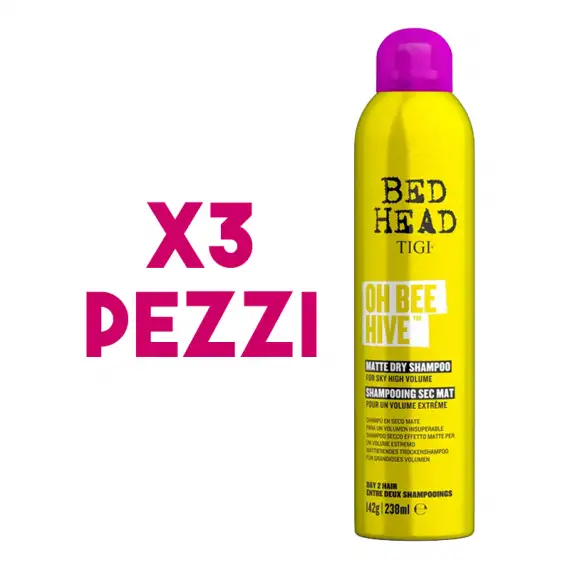 TIGI Kit Bed Head Oh Bee Hive Matte Dry Shampoo 3 Pezzi x 238ml