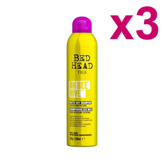 TIGI Kit Bed Head Oh Bee Hive Matte Dry Shampoo 3 Pezzi x 238ml