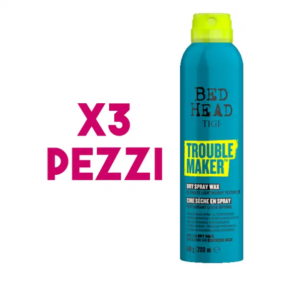 TIGI Kit Bed Head Trouble Maker Dry Spray Wax 3 Pezzi x 200ml