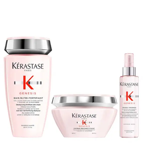 KERASTASE Kit Genesis Bain Nutri Fortifiant Shampoo 250ml + Masque Reconstituant 200ml + Defense Thermique 150ml