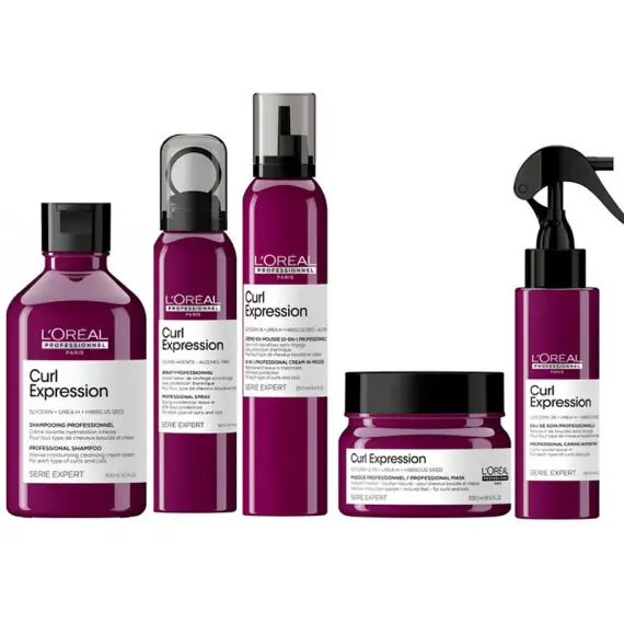 L'OREAL Kit Serie Expert Curl Expression Shampoo 300ml + Maschera 250ml + Cream 250ml + Spray 150ml + Water Mist 190ml