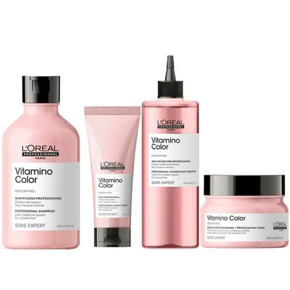 L'OREAL Serie Expert Vitamino Color Kit Shampoo 300ml + Conditioner 200ml + Resveratrol 400ml + Masque 250ml