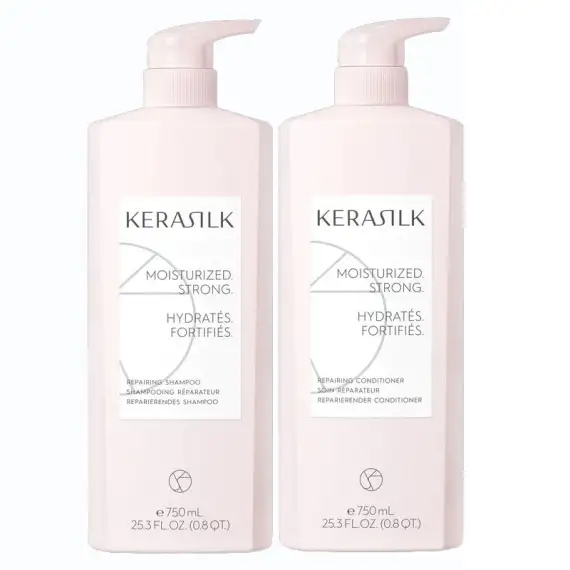 KERASILK Kit Essentials Reparing Shampoo 750ml + Conditioner 750ml