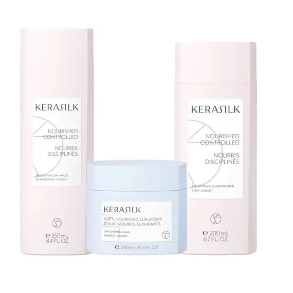 KERASILK Kit Essentials Smoothing Shampoo 250ml + Mask 200ml + Conditioner 200ml