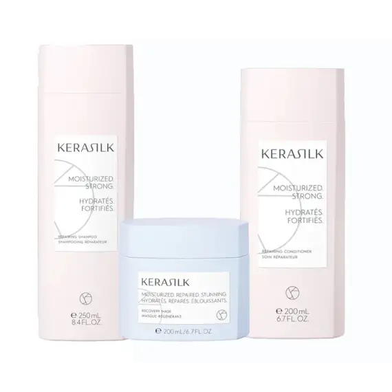KERASILK Kit Essentials Reparing Shampoo 250ml + Mask  200ml + Conditioner 200ml