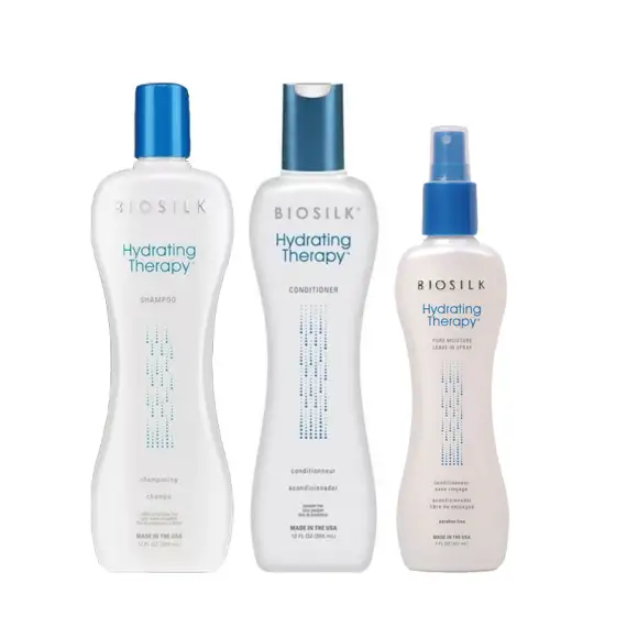 FAROUK Kit BioSilk Hydrating Shampoo 355ml + Conditioner 355ml + Leave In Spray 207ml