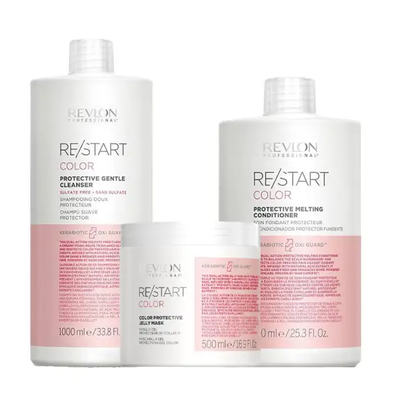 REVLON PROFESSIONAL Kit Restart Color Protective Gentle Shampoo 1000ml + Mask 500ml + Conditioner 750ml
