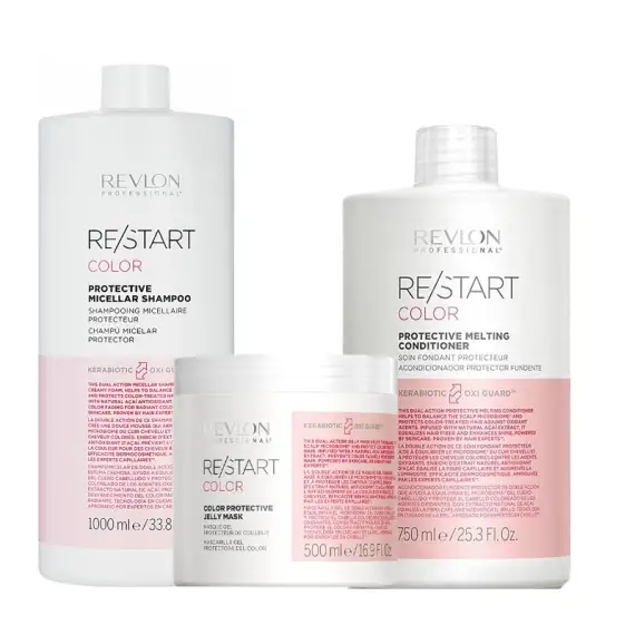 REVLON PROFESSIONAL Kit Restart Color Protective Micellar Shampoo 1000ml + Mask 500ml + Conditioner 750ml
