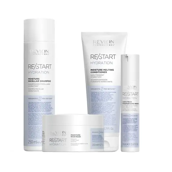 REVLON PROFESSIONAL Kit Restart Hydration Micellar Shampoo 250ml + Rich Mask 200ml + Conditioner 200ml + Anti Frizz 50ml