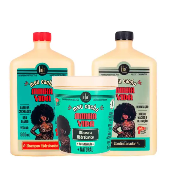 LOLA Kit Cacho Minha Vida Moisturizing Shampoo 500ml + Mask 450g + Conditioner 500g