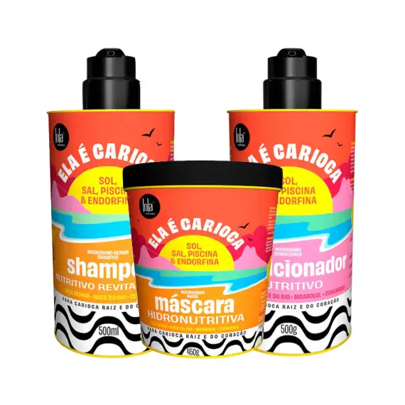 LOLA Kit Ela É Carioca Shampoo 500ml + Mask 450ml + Conditioner 500g