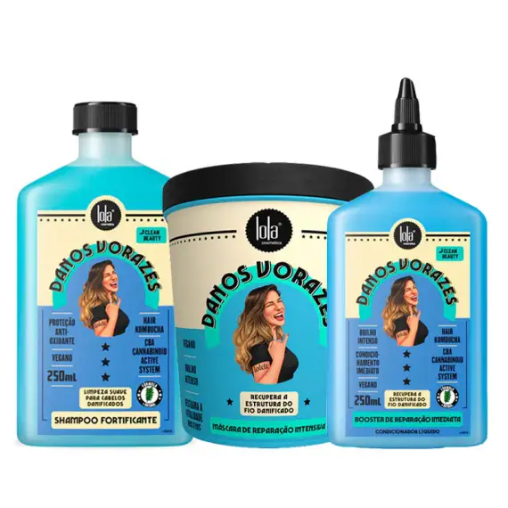 LOLA Kit Danos Vorazes Intense Repairing Shampoo 250ml + Mask 450g + Booster 250ml