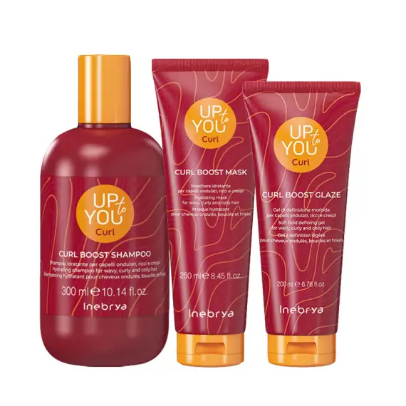 INEBRYA Kit Up To You Boost Curl Shampoo 300 + Mask 250 + Glaze 200ml