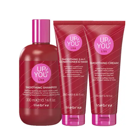 INEBRYA Kit Up To You Liss Smoothing Shampoo 300ml + 2 In 1 Conditioner & Mask 250ml + Smoothing Cream 200ml