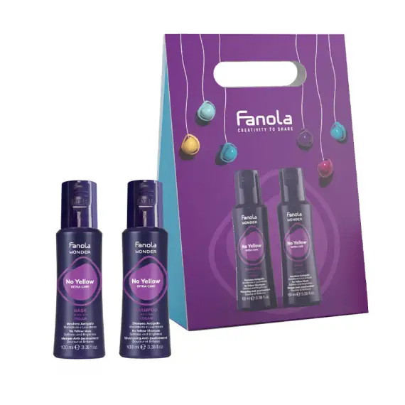 FANOLA Set Wonder No Yellow Cofanetto Regalo Shampoo 100ml + Maschera 100ml