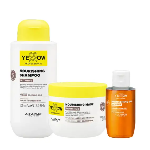 ALFAPARF Yellow Kit Nutritive Nourishing Shampoo 500ml + Mask 300ml + Oil 100ml