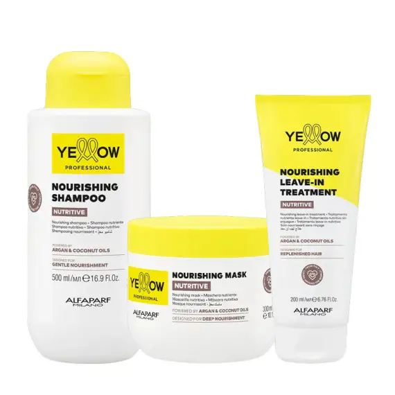 ALFAPARF Yellow Kit Nutritive Nourishing Shampoo 500ml + Mask 300ml + Treatment Leave In 200ml
