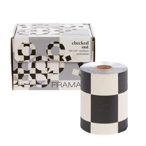FRAMAR Checked Out Embossed Foil Roll Medium 97.5m