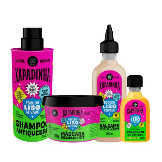 LOLA Kit Xapadinha Shampoo 250ml + Maschera 100ml + Balsamo 200ml + Olio 50ml