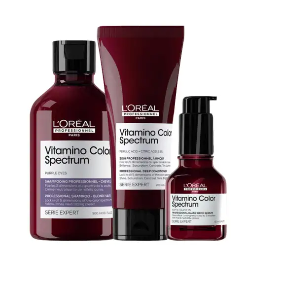 L'OREAL Kit Serie Expert Vitamino Color Spectrum Shampoo Yellow Tones 300ml + Conditioner 200ml + Serum 50ml