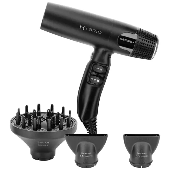 GAMMA+ Hybrid Asciugacapelli Professionale Black