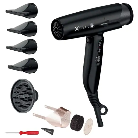 GAMMA+ Xcell S Asciugacapelli Professionale Black
