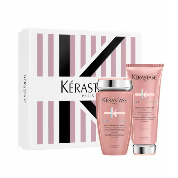 KERASTASE Set Chroma Absolu Cofanetto Per Capelli Colorati Fini e Medi Shampoo 250ml+ Conditioner 200ml