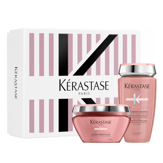 KERASTASE Set Chroma Absolu Cofanetto Capelli Colorati Medi e Spessi Shampoo 250ml + Mask 200ml