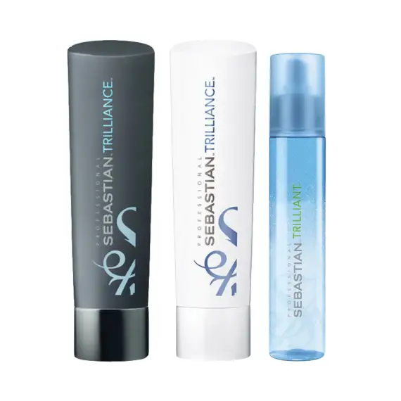 SEBASTIAN Kit Trilliance Shampoo 250ml + Balsamo 250ml + Spray Illuminante Termoprotettivo 150ml