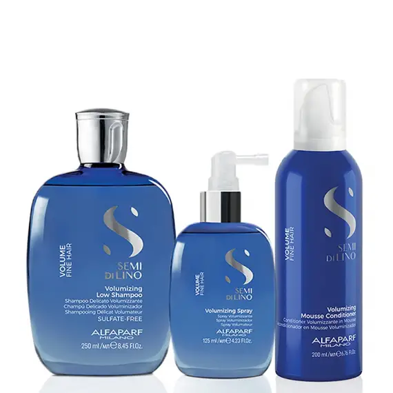 ALFAPARF Kit Semi Di Lino Volumizing Low Shampoo 250ml + Balsamo 200ml + Spray