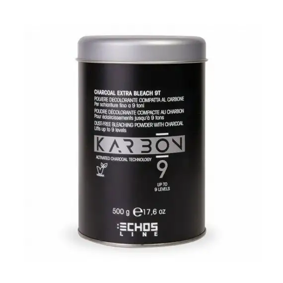 ECHOSLINE Karbon9 Charcoal Extra Bleach 9t - Polvere Decolorante 500g