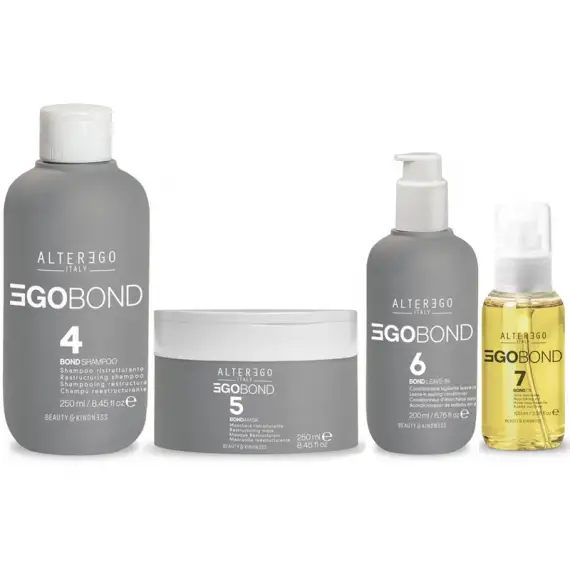 ALTEREGO Kit Ego Bond Shampoo 250ml + Maschera 250ml + Leave-In 200ml + Olio 100ml