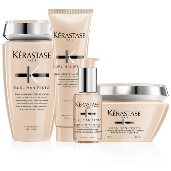 KERASTASE Kit Curl Manifesto Shampoo 250ml + Conditioner 250ml + Masque 200ml + Huile 50ml