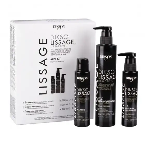 DIKSON PROFESSIONAL Dikso Lissage Lissactive Mini Kit Shampoo 100ml + Crema Trattamento 250ml + Maschera Rigenerante 100ml