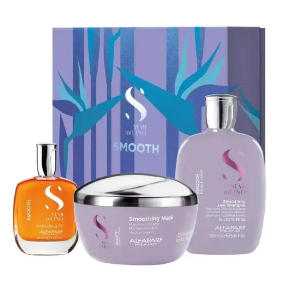 ALFAPARF MILANO Semi Di Lino Xmas Set Smooth Shampoo 250ml + Mask 200ml + oil 100ml