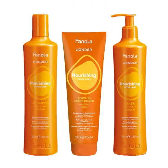FANOLA Kit Wonder Nourishing Shampoo 350ml + Leave In Conditioner 300ml + Mask 350ml