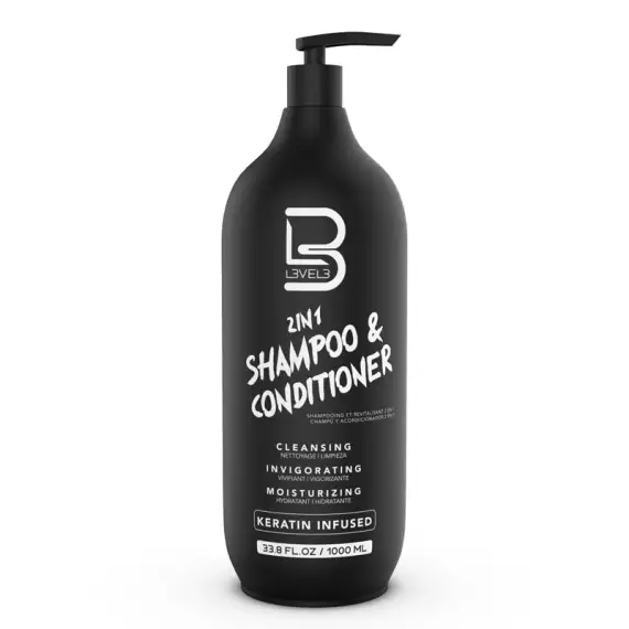 L3VEL3 2 In 1 Shampoo & Conditioner Keratin Infused 1000ml