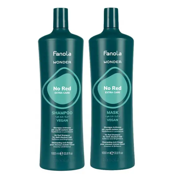 FANOLA Kit Wonder No Red Shampoo 1000ml + Mask 1000ml