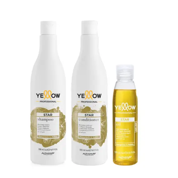 ALFAPARF Yellow Kit Star Shampoo 500ml + Conditioner 500ml + Oil 125ml