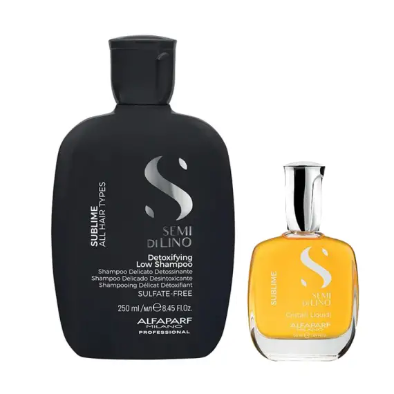 ALFAPARF MILANO Kit Semi Di Lino Detoxifying Low Shampoo 250ml + Cristalli Liquidi 30ml