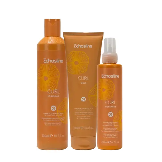 ECHOSLINE Kit Curl Shampoo 300ml + Mask 300ml + Curl Activator Spray 200ml