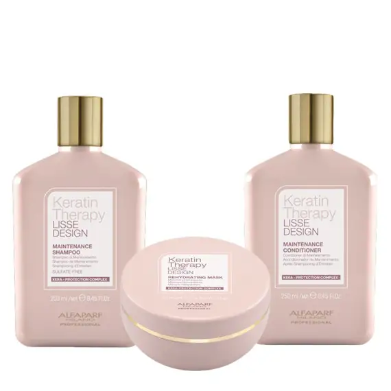 ALFAPARF MILANO Kit Keratin Therapy Lisse Design Shampoo 250ml + Mask 200ml + Conditioner 250ml