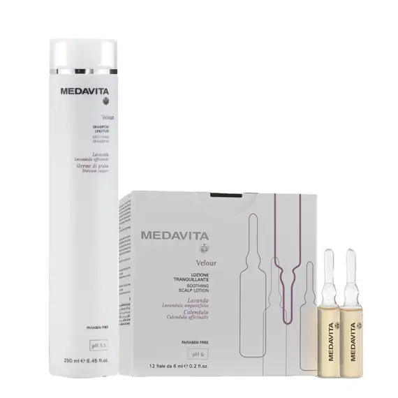 MEDAVITA Kit Velour Shampoo 250ml + Lozione Fiale 12x6ml