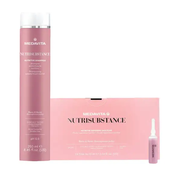MEDAVITA Kit Nutrisubstance Shampoo 250ml + Nutritive Repairing Hair Fluid Fiale 24x10ml