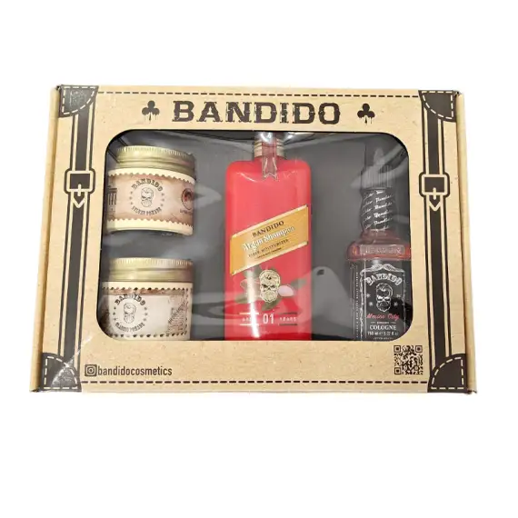 BANDIDO Set Cofanetto Shampoo Argan 350ml + Cologne Mexico City 150ml + 2 Pomade 125ml